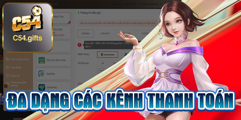 đa dạng các kênh thanh toán